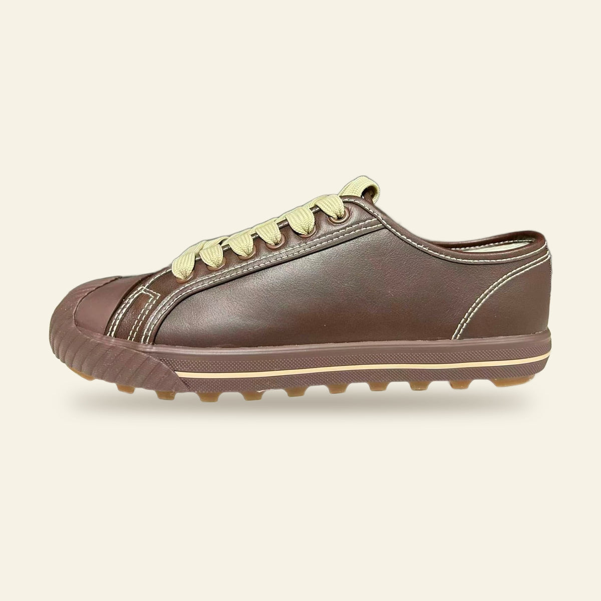 Grounder Lo Leather in Chocolate, inner side view